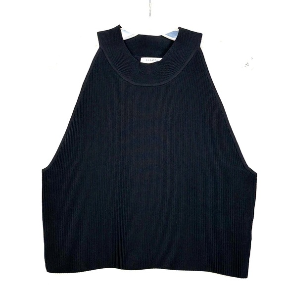 Babaton Sculpt Knit Halter Top Black Ribbed Aritzia Cropped 2XL NWT - Picture 2 of 16